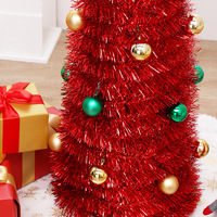 Ornements de Noël Paillettes Colorées Tops Pliables Télescopiques Arbre de Noël Ornements de Noël