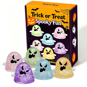 Jouets Squishy Fantômes Mignons – Coffrets Cadeaux Halloween – Balle Anti-Stress à la Maltose Scintillante pour la Décompression – Jouet à Presser - Product Image 1