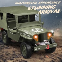 Prêt à fonctionner 1:10 1941 Willys MB véhicule militaire JJRC RC Trail Crawler 4X4 2.4G proportionnel radiocommandé camion treuil auvent