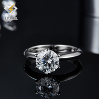 Klasik ucuz büyük kadınlar takı kar tanesi teklif gümüş yüzük kadın 925 ayar 2ct Moissanite nişan yüzüğü