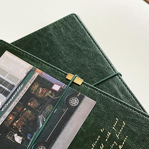 Premium özel Logo Vintage PU deri A6 yüzük ciltli defter gezgin dergiler planlayıcısı süslü hediye kutusu kişiselleştirilmiş günlüğü - Product Image 5