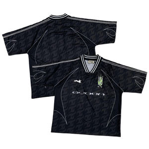 रेट्रो फुटबॉल जर्सी निर्माता कस्टम सिलिकॉन 3 डी कढ़ाई लोगो कट और सीडब्ल्यू डिजाइन विंटेज फुटबॉल शर्ट - Product Image 2