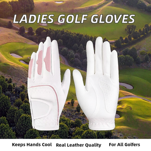 Gants de golf professionnels unisexes, respirants, en cuir véritable, mitaines de golf, fermeture à boucle, design unique, accessoires de golf en plein air - Product Image 2