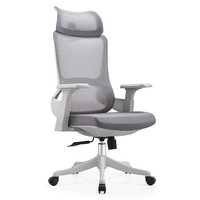 Chaise de bureau ergonomique moderne à dossier haut en maille, avec appui-tête réglable, directement de l'usine