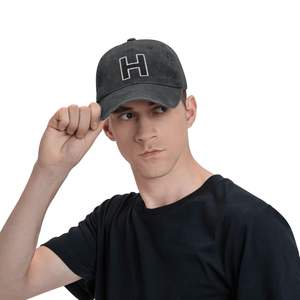 Casquette de baseball unisexe en coton à 6 panneaux, broderie lettre 'H', logo personnalisé, style camionneur, pour sports de plein air, cyclisme, hiver - Product Image 5