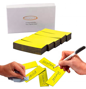 Étiquette de nom de bandes <span class=keywords><strong>magnétiques</strong></span> chaudes, étiquette magnétique effaçable à sec pour réfrigérateur, autocollant magnétique personnalisé d'aimant de réfrigérateur - Product Image 1