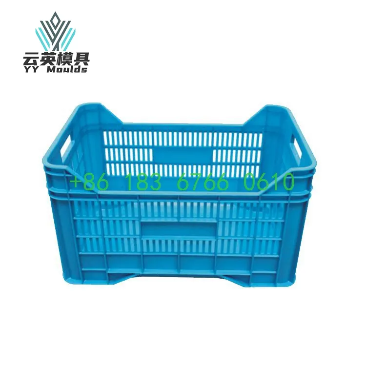 High Quality Factory Custom Plastic Basket Injection Mold Plastic Fruit Box & Agricultural Plastic Crate Mould