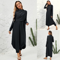 Ensemble de maillots de bain musulmans modestes pour femmes, avec logo personnalisé OEM, burkini, couvrant entièrement le corps, manches longues, design enveloppant, vêtements de plage islamiques