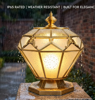 Lampes solaires de poteau en cuivre pour portail, éclairage extérieur de piliers, lampes de cour, lampes de villa, étanches, style européen, pour clôture