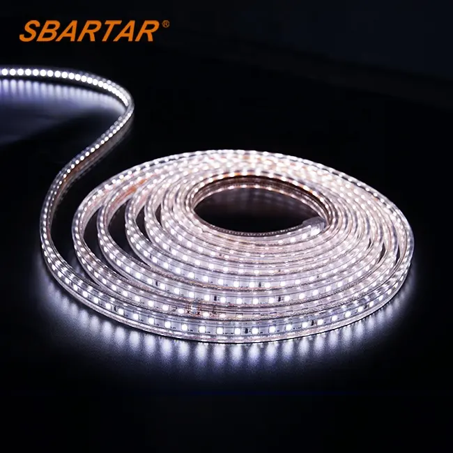 SBARTAR 50M 220V LED Strip lights warm white 3000K daylight 6000K IP65 2835 100leds for ceiling indoor lighting with CB,CE,RoHs