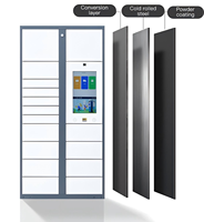 Casier de rangement intelligent à écran tactile en acier inoxydable, armoire à colis en libre-service pour les lieux publics, hôpitaux, piscines