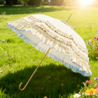 Vente en gros Parasols de luxe à la mode droits de pluie en Chine Parapluie Lolita en dentelle de mariage à vendre