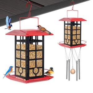금속 조류 피더 기념 바람 차임 방수 야외 교수형 정원 장식품 홈 장식 파티오 새 친화적 인 새 피더 - Product Image 1