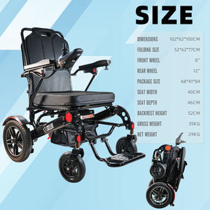 Fauteuil roulant électrique pliable et portable pour personnes âgées et handicapées, fauteuil roulant électrique ultra-sûr et robuste avec double moteur - Product Image 3