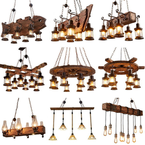 <span class=keywords><strong>Suspension</strong></span> Vintage Industrielle Américaine Créative Loft Bar Café Restaurant Lustres Décoratifs en <span class=keywords><strong>Bois</strong></span> Suspensions - Product Image 1