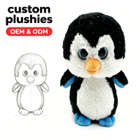 Fabricant chinois de jouets en peluche, poupée à gros yeux, pingouin en peluche, jouet en peluche mignon, animal en peluche, mascotte