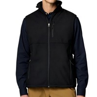 Gilet de travail softshell avec logo personnalisé, gilet coupe-vent doublé polaire pour uniforme du personnel de montagne