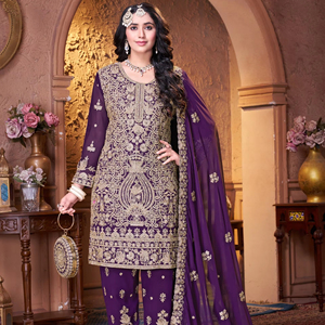 Luxueux Pure Georgette Robe Modeste Ensemble Full Jarkan Stone Work 5 Superbes Designs 10 Couleurs Vibrantes Y Compris Lourd - Product Image 1