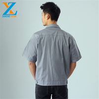 Chemise de travail à manches courtes multi-poches pour homme |   Vêtements de travail industriels résistants à l'usure pour l'usine, la réparation automobile, la construction