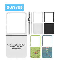 Sunyee Grosir Casing HP Kosong Sublimasi 3D untuk Samsung Z Flip 7 2-in-1 TPU+PC 360 °   Casing Ponsel Berlapis Pelindung