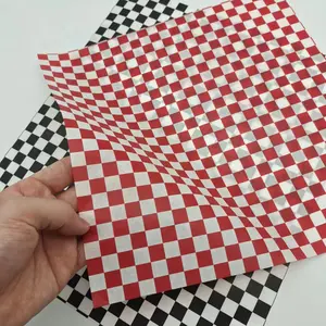 Custom Sandwich Wax Paper Greaseproof Wrapping Paper Checkered Wrapping Paper