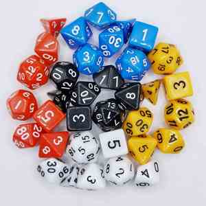 Juego de Dados Poliédricos Personalizados de 7 Piezas de Color Sólido para Juegos de Rol - Product Image 2