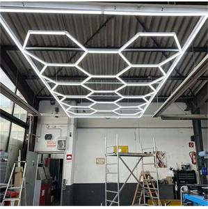 ไฟ LED รูปหกเหลี่ยมสำหรับโรงรถ ขนาด 2.43*4.84 ม. ราคาถูก ไฟตกแต่งรูปทรงรังผึ้ง สำหรับโรงรถ ไฟ LED สำหรับทำงาน - Product Image 4