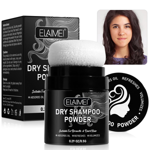 ELAIMEI Private Label taglie da viaggio naturale organico volumizzante <span class=keywords><strong>Shampoo</strong></span> a <span class=keywords><strong>secco</strong></span> in polvere per le donne bruna <span class=keywords><strong>capelli</strong></span> <span class=keywords><strong>scuri</strong></span> - Product Image 1