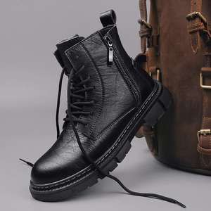 Bottes Martin Confortables et Chaudes à Tige Haute pour Hommes – Style Décontracté, Antidérapantes, Grandes Tailles – Vente en Gros - Product Image 2