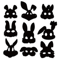 Kit d'artisanat de masque de Pâques, 9 pièces Scratch Art pour enfants, masques de lapin magique pour enfants, masques d'animaux en papier à gratter DIY Scratch Art pour Hall