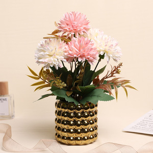 Bouquet de marguerites artificielles Jinhe 8X8X25CM Fleurs en soie Rose Blanc Décoration d'intérieur - Product Image 1