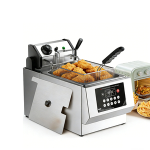 <span class=keywords><strong>Friteuse</strong></span> <span class=keywords><strong>professionnelle</strong></span> commerciale à double cuve avec limiteur de température et protection - Product Image 2