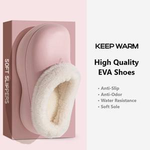 Femmes EVA fourrure enveloppé sabots semelle épaisse chaussures anti-dérapant bout rond hauteur augmenter en peluche sandales d'hiver pour dames - Product Image 5