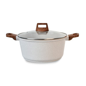 Casseroles antiadhésives <span class=keywords><strong>en</strong></span> <span class=keywords><strong>aluminium</strong></span> coulé de style classique, pot à soupe divisé avec manche <span class=keywords><strong>en</strong></span> bois - Product Image 4