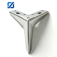 Pieds de meubles en métal robustes en forme de A pour hôtels et cuisines, épaisseur 1,5 mm, placage chrome, installation facile