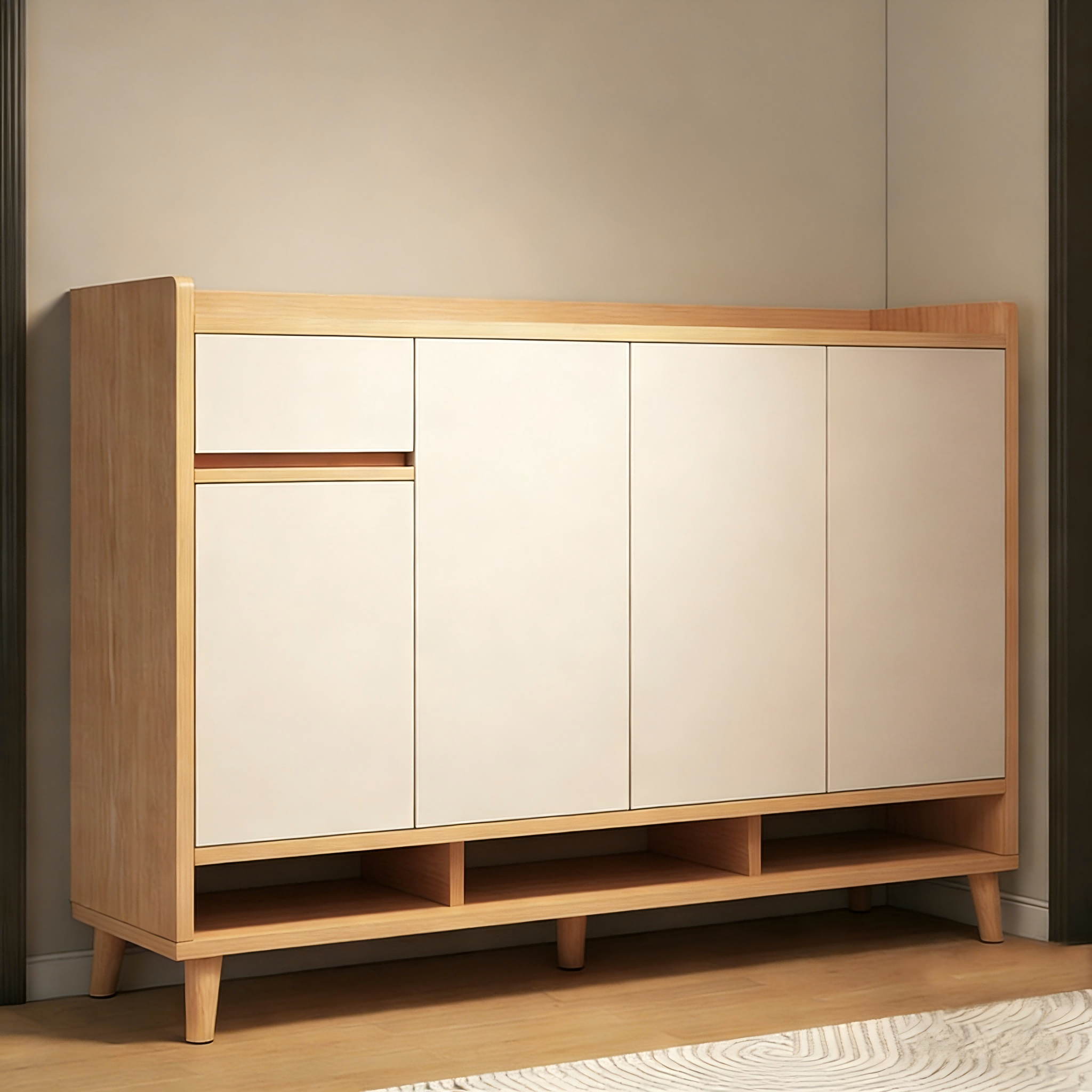 Nutural wood color + White