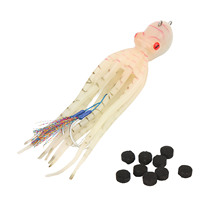 Leurre de pêche artificiel en forme de pieuvre, encre fluorescente 180g, pour la pêche en mer