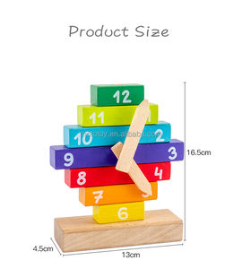 Giocattoli educativi Montessori che imparano per i bambini giocattoli per l'apprendimento della prima infanzia orologio blocchi di costruzione con colori e numero - Product Image 6