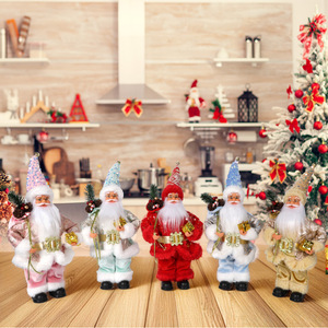 Adorno de Papá Noel con lentejuelas de colores, con bolsa de regalo y piña, para decoración navideña del hogar, escritorio, fiestas y días festivos. - Product Image 2