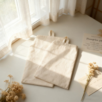 Sac à poussière en coton lin réutilisable écologique fait à la main avec logo personnalisé
