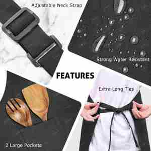 Custom Logo Plain Bib <b>Aprons</b> with 2 Pockets Adjustable Neck Strap Extra Large Long Ties Cooking <b>Kitchen</b> <b>Apron</b> for Women Men - Product Image 4
