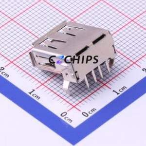 902-131A1021D10100 USB Connector Bent Lead Through Hole Connector Type-A USB 2.0 Female Right Angle Insert - Product Image 2