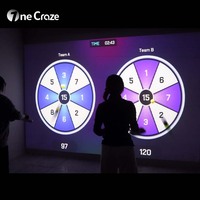 Jeu de pickleball interactif multijoueur AR, jeu de smash mural, plus de 20 modes de jeu, projecteur d'intérieur de 5300 lumens pour salle de jeux et divertissement