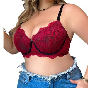 Offre Spéciale 3/4 tasse couverture soutiens-gorge push-up grande taille sous-vêtements avec coussin à armatures dentelle beauté dos soutiens-gorge D E tasse <span class=keywords><strong>90D</strong></span> 110D - Product Image 1
