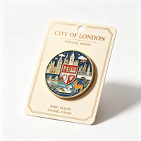 Épinglette personnalisée en émail de ville, en alliage de zinc, badge souvenir de voyage, emblème touristique, cadeau de collection avec carte de support