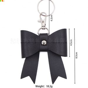 HR Stocked PU Leather Elegant <b>Bow</b> Keychain Leather <b>Bow</b> Charm for Bag Purse Leather <b>Bow</b> Knot Key Ring for GIfts - Product Image 2