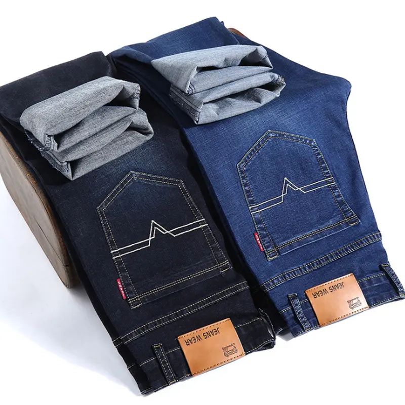 Designer Winter Thermal Autumn Custom Cheap Washed Denim Trousers Mens Jeans Regular