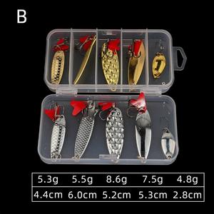 Set de Señuelos de Pesca, 10 Piezas, Señuelos Metálicos Giratorios, Cucharas, Accesorios con Lentejuelas, Señuelos Biónicos Duros, Set de Aparejos de Pesca - Product Image 4