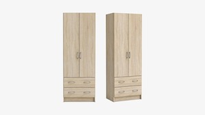 P2 melamine MDF hai cửa tủ quần áo tủ quần áo với ngăn kéo có thể điều chỉnh kệ và mềm đóng bản lề hiện đại phòng ngủ lưu trữ - Product Image 4