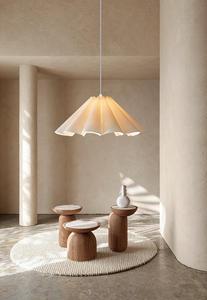 北欧デザイン ミニマリスト ホワイトシャンデリア ウェーブアンブレラ ペンダントライト ダイニングルーム リビングルーム 寝室 ファブリック製 CEモダン - Product Image 5